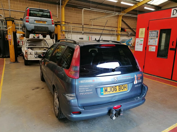 The car in the college garage