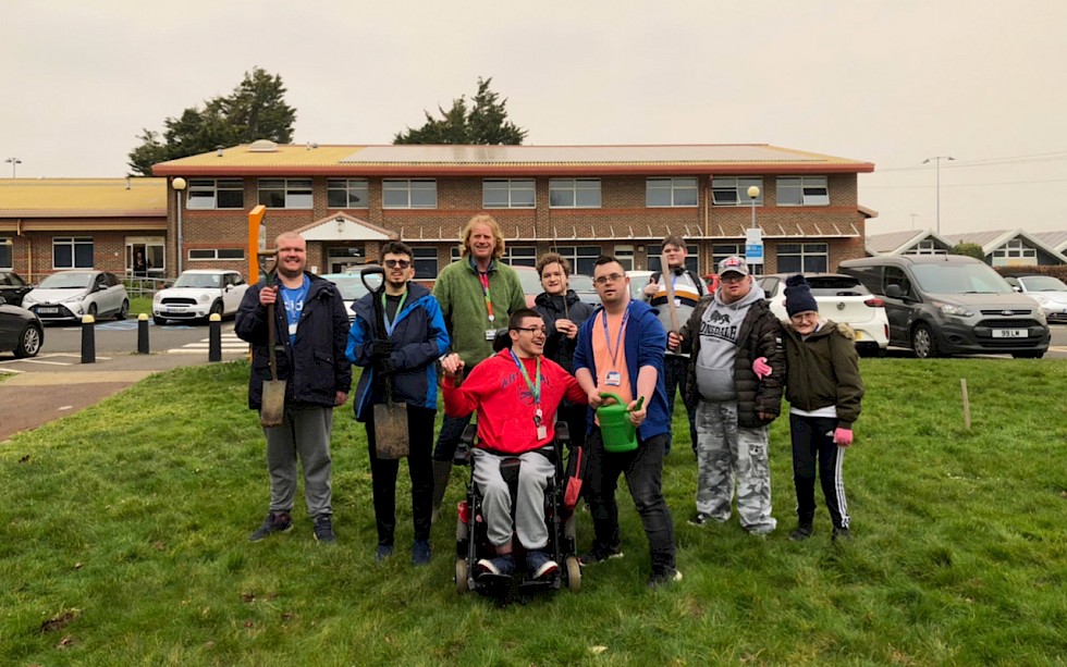 East Sussex College Eastbourne Inclusive Learning students Plant a Tree for the Jubilee
