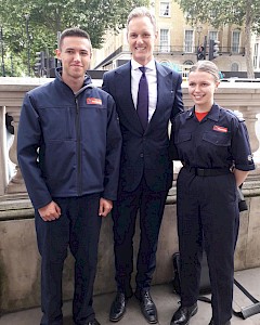 Dan Walker with Cadets Coby and Millie