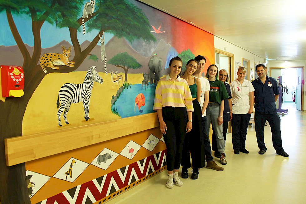 Art students paint mural for Rockinghorse Children’s Charity