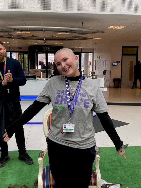 Kia Beale had her head shaved for charity in aid of Macmillan Cancer Support
