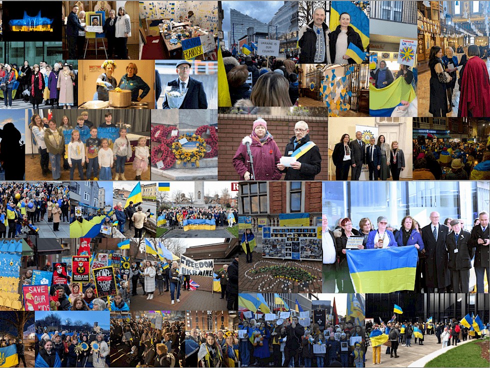 Ukraine citizens and their supporters held a vigil and march at the Stade Open Space in Hastings