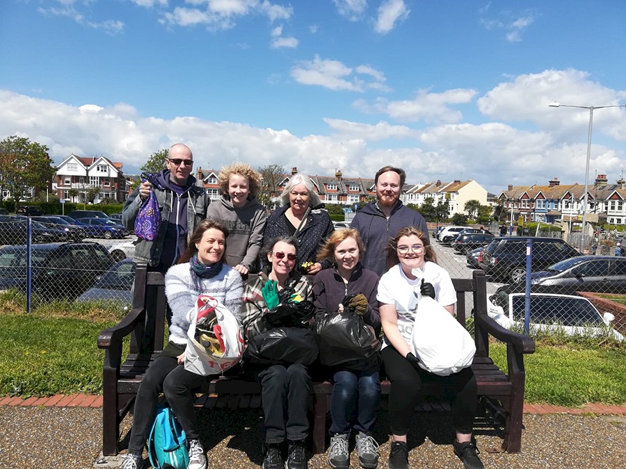 Your Beach, Your Planet, Your Future - Colleagues and students clean Eastbourne beach