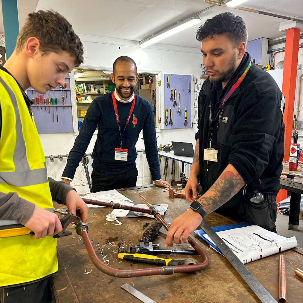Josh Babarinde OBE, Eastbourne's MP and an East Sussex College alumnus, recently visited construction students
