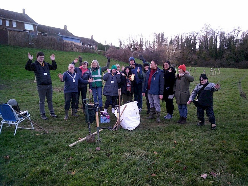 Supported Learning students and staff at Coronation Gardens Recreation Ground in Battle