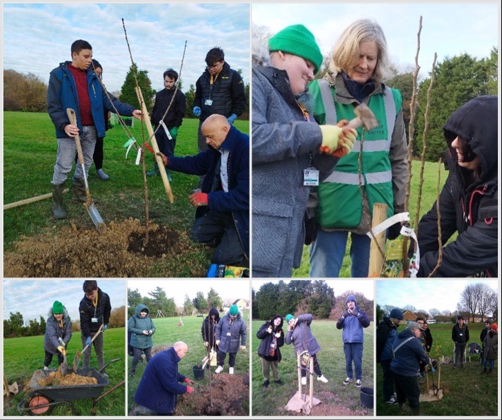 Supported Learning students and staff at Coronation Gardens Recreation Ground in Battle