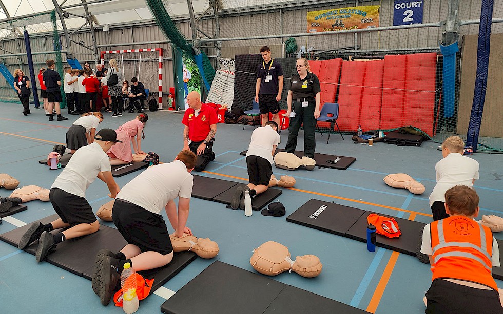 Photo: students at Safety in Action Week