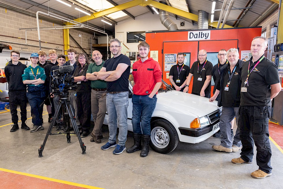 Photo: Motor Vehicle students with UKTV show Bangers & Cash
