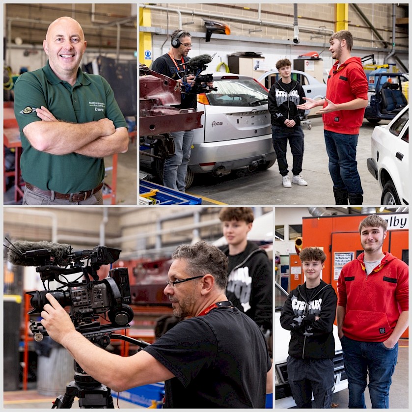 Photo: Motor Vehicle students with UKTV show Bangers & Cash