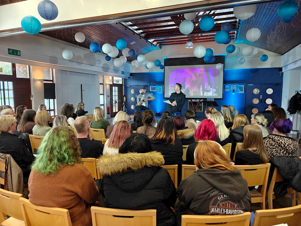 Celebrity Hairdressing Icon Andrew Barton Inspires Stylists at East Sussex College