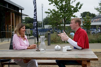 College French tutor Liz Long catches up with A-Level student Jordan Morris-Noone