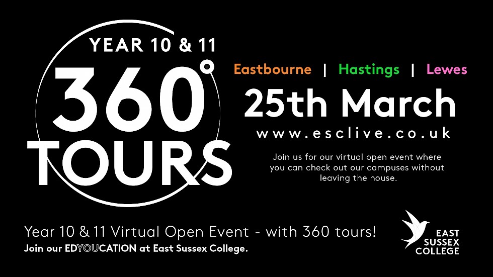 Take a 360 tour of East Sussex College during latest virtual open event